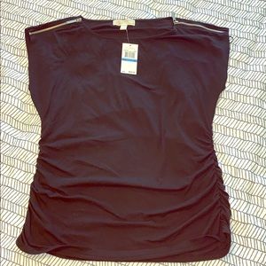Michael Kors Black Top with zipper shoulders
